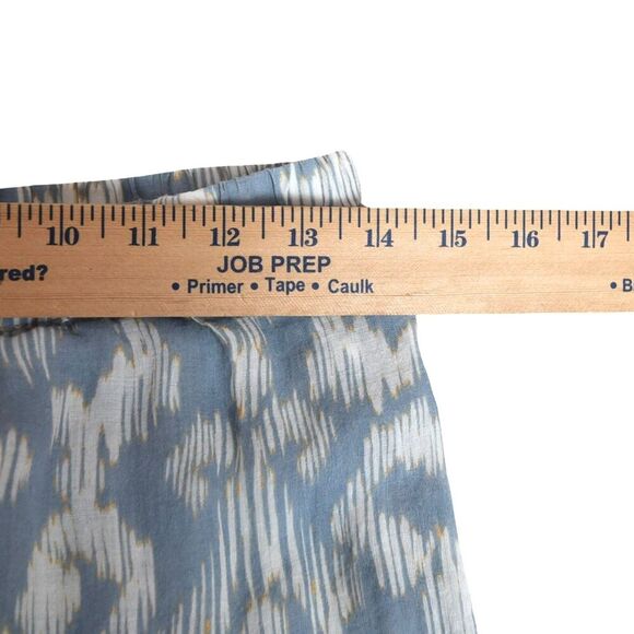 Zara Blue White Ikat Print Lounge Pants Medium Elastic Waist Boho Resortwear - Picture 6 of 8